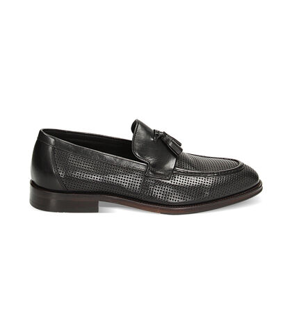 Mocassini neri in pelle, Valerio 1966, 23U6T0864PENERO039, 001
