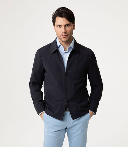 Giubbino blu navy con zip nascosta, Valerio 1966, 2785T8624TSBLUNI, 002