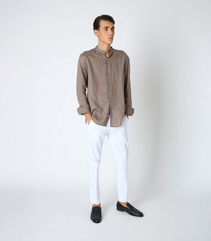 Pantalone  da uomo in cotone bianco classico, Valerio 1966, 25N8T5001COBIAN42, 001