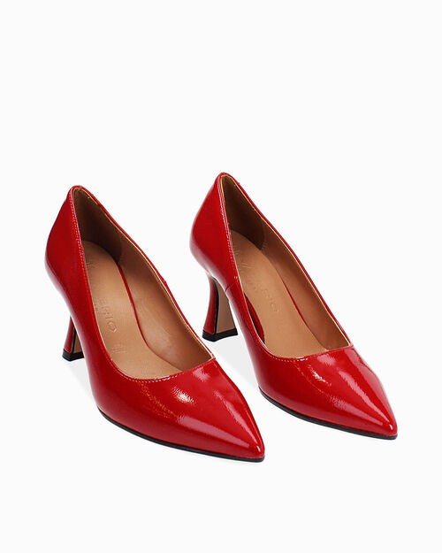 D&eacute;collet&eacute; rosse in naplak, tacco 7 cm, RED