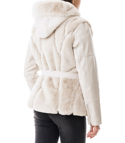 Giacca panna in pelliccia sintetica, Valerio 1966, 2065T1191FUPANN3XL, 002