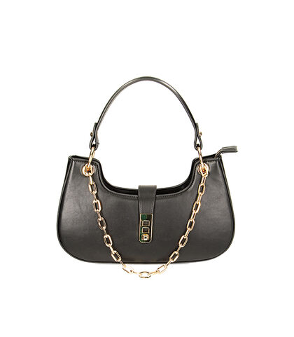 Borsa piccola nera con catena, Valerio 1966, 2251T5078EPNEROUNI, 001