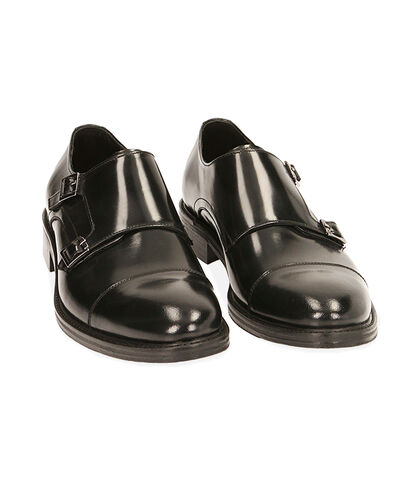 Monk strap nere in pelle abrasivata, Valerio 1966, 1953T4509APNERO039, 002