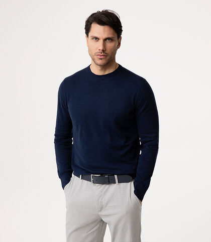 Maglia blu navy in cotone, Valerio 1966, 27U4T4758COBLUNI, 002