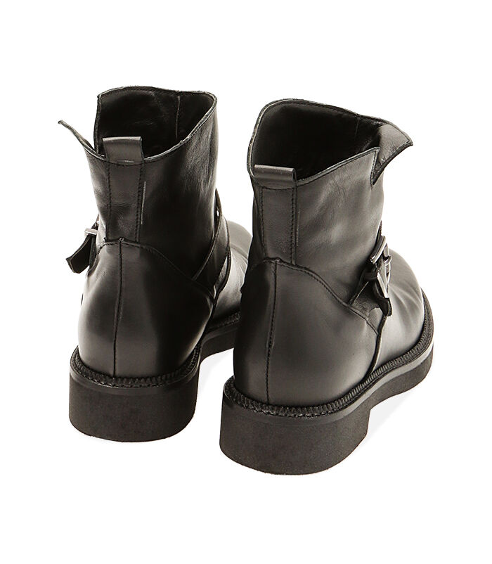 Stivaletti biker neri in pelle