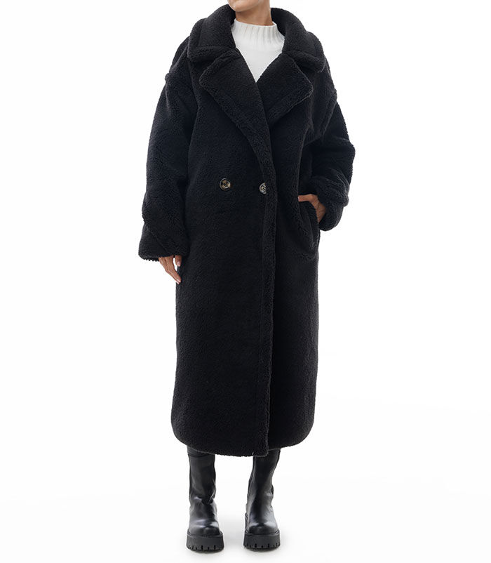 Cappotto teddy lungo nero, Valerio 1966, 24B4T4429FUNEROUNI