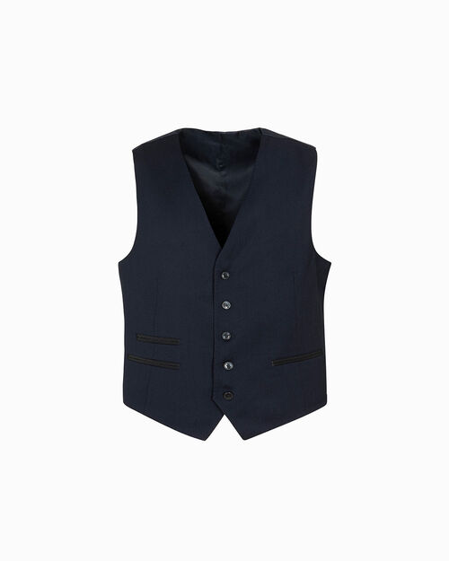 Gilet blu con dettagli eleganti, BLUE