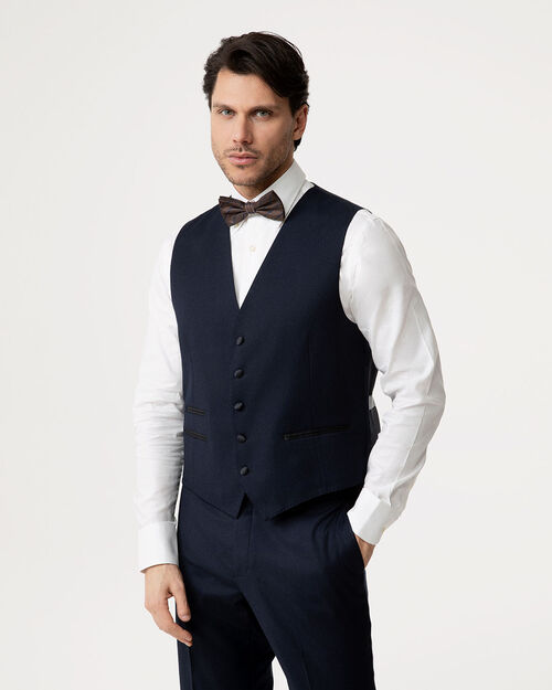 Gilet blu con dettagli eleganti, BLUE