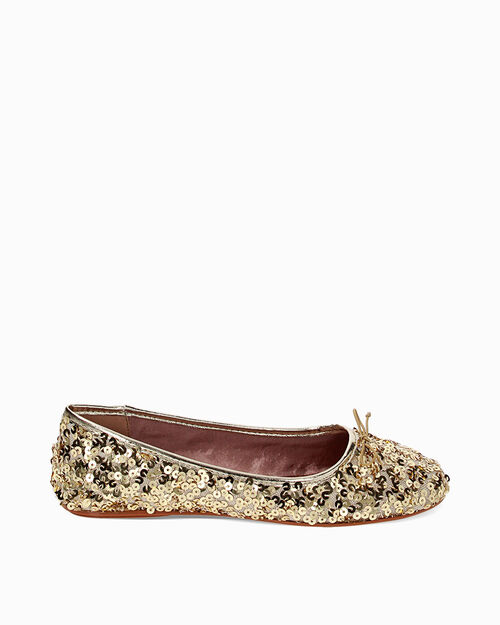 Ballerine oro con paillettes, GOLD