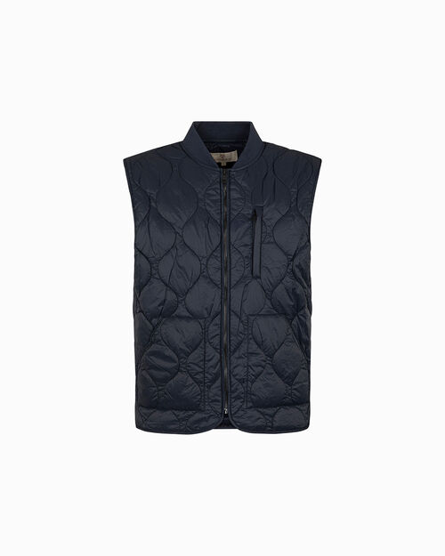 Gilet blu con motivo trapuntato, BLUE