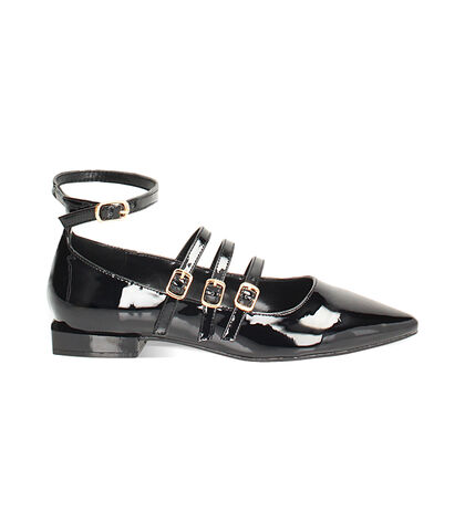Ballerine nere con fibbie, Valerio 1966, 2449T4613VENERO035, 001