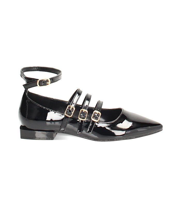 Ballerine nere con fibbie, Valerio 1966, 2449T4613VENERO036