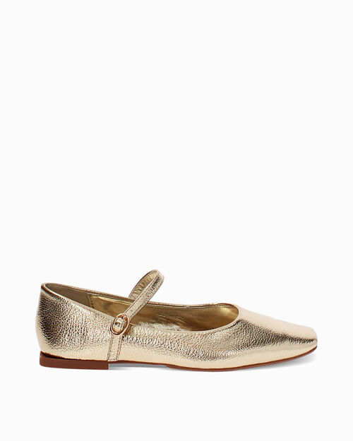 Ballerine da donna dorate laminate, GOLD