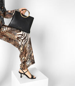 Borsa a mano donna nera con manico circolare, Valerio 1966, 2523T3636EPNEROUNI, 002 preview