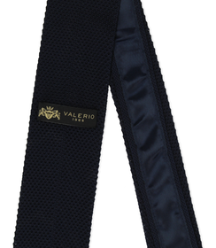 Cravatta blu in cotone con fondo dritto, Valerio 1966, 11I9T0024TSBLUEUNI, 003 preview