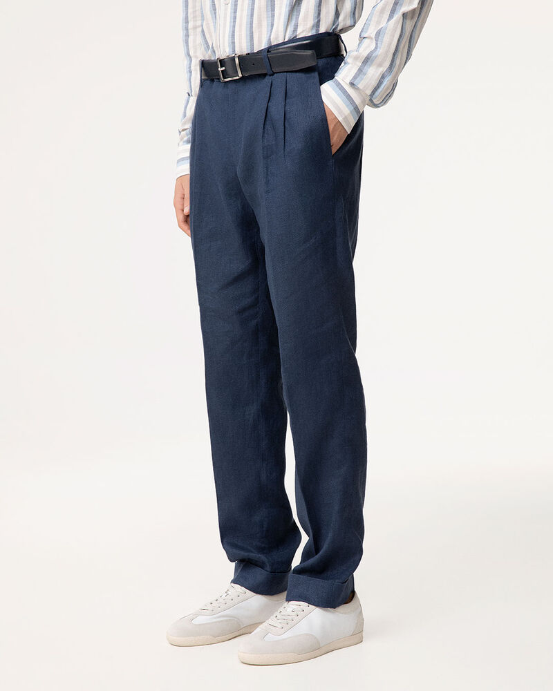 Completo pantalone avion in lino,  image number null