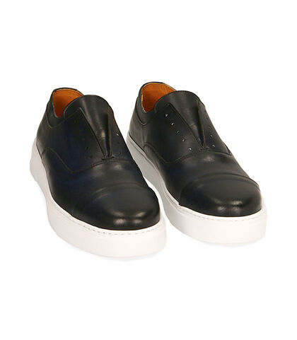 Slip-on blu in pelle di vitello , Valerio 1966, 1953T1617VIBLUE039, 002