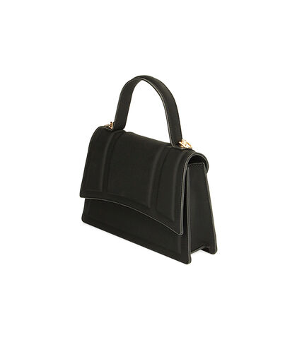 Mini-bag a mano nera in tessuto, Valerio 1966, 2251T4983LYNEROUNI, 002
