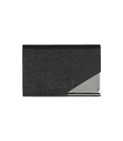 Portamonete nero in pelle con logo embossed, Valerio 1966, 10A4T1000PENEROUNI, 001