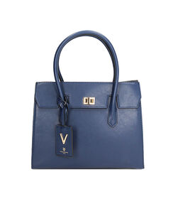 Borsa a mano blu rigida, Valerio 1966, 2357T2482EPBLUEUNI, 001 preview