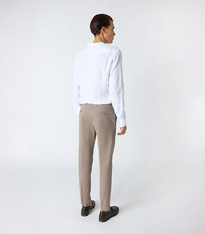 Pantalone  da uomo in cotone fango classico, Valerio 1966, 25N8T5001COFANG42, 002