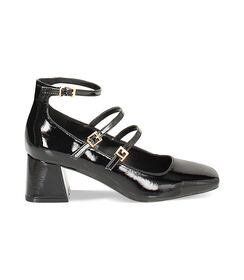 Décolleté nere in naplak, tacco largo 6 cm, Valerio 1966, 2449T1307NPNERO035, 001 preview