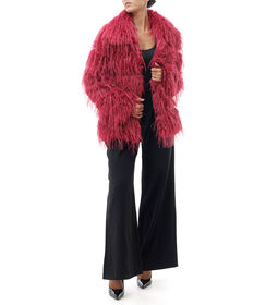 Cappotto bordeaux corto in pelo sintetico, Valerio 1966, 24B4T1301FUBORDL, 003 preview