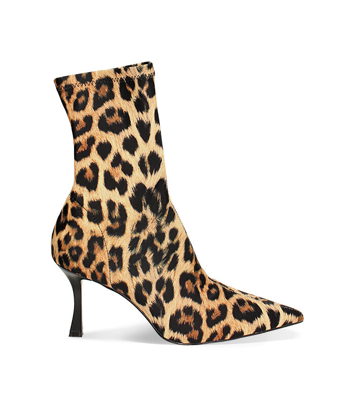 Tronchetto leopardato in lycra tacco 8 cm