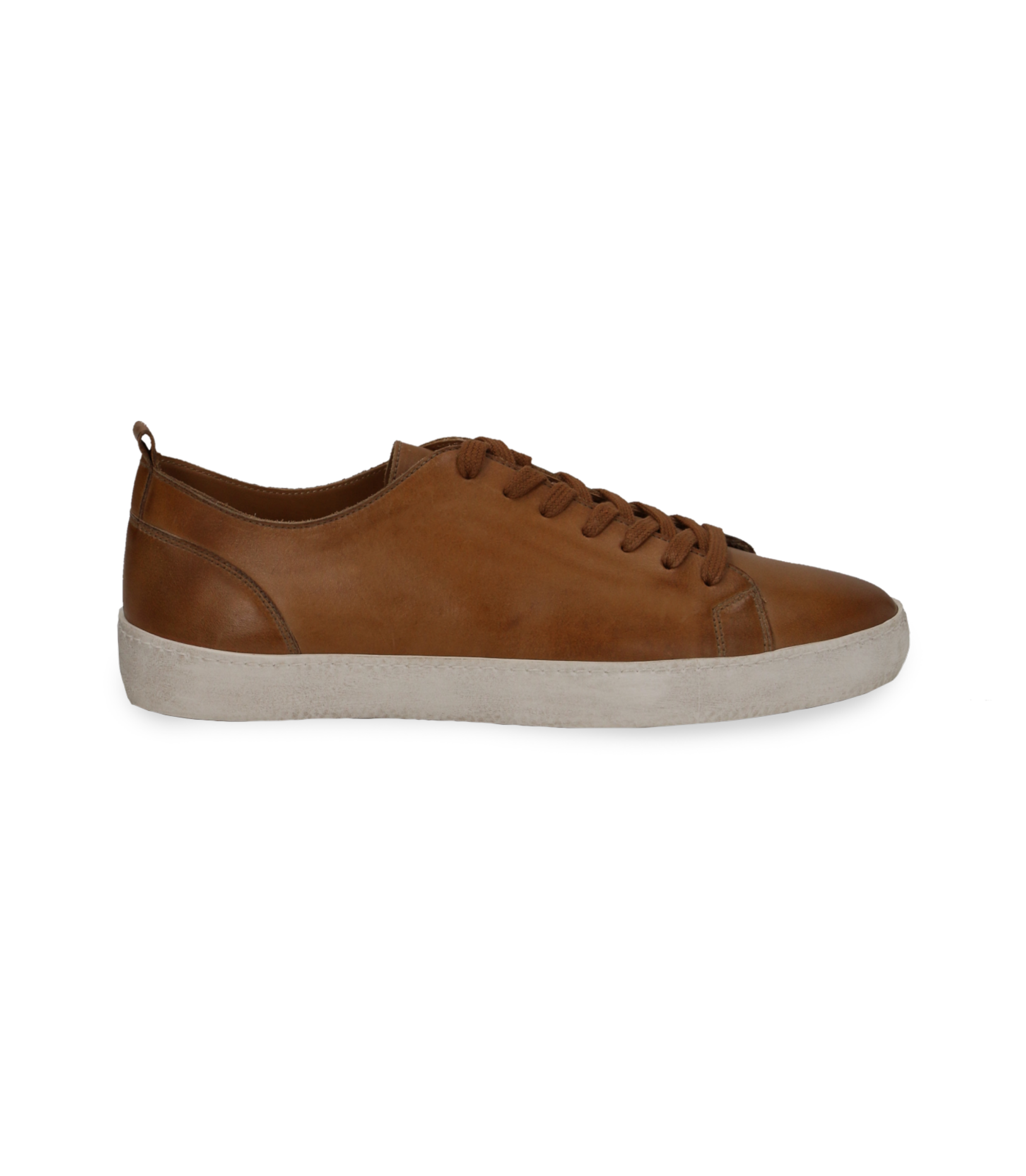 Sneakers cuoio in pelle con suola bianca uomo | Valerio 1966