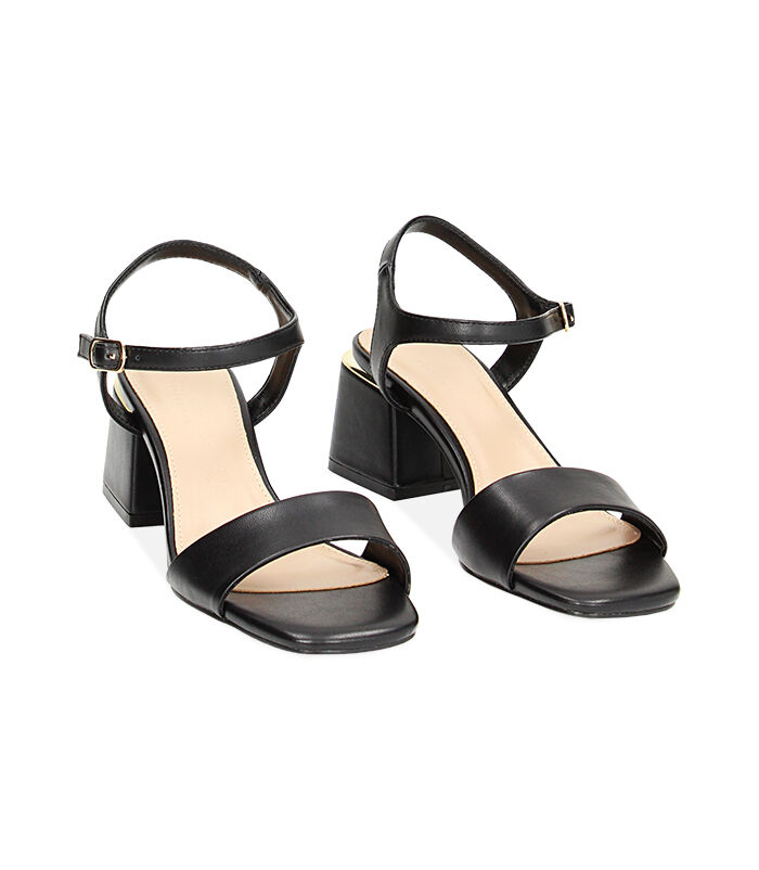Con Tacco Sandali Neri Stringati Sandali Con Tacco Largo Sandalo