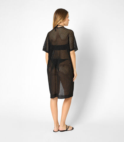 Poncho da donna in maglina nero, Valerio 1966, 25B4T3135TSNEROI, 002