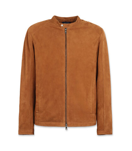 Giubbino in camoscio da uomo cognac, Valerio 1966, 25Z4T0771CMCOGN42, 001