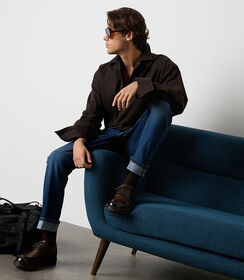 Camicia over da uomo in cotone testa di moro, Valerio 1966, 26Z3T0226COMOROL, 002 preview