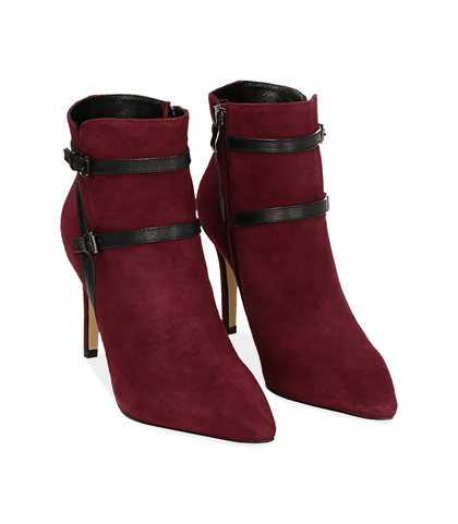 Ankle boots bordeaux in camoscio , Valerio 1966, 1095T0035CMBORD035, 002