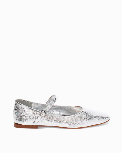 Ballerine da donna argento laminate, SILVER