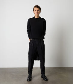 Maglione nero da uomo in tessuto, Valerio 1966, 26U4T3014TSNEROI, 002 preview