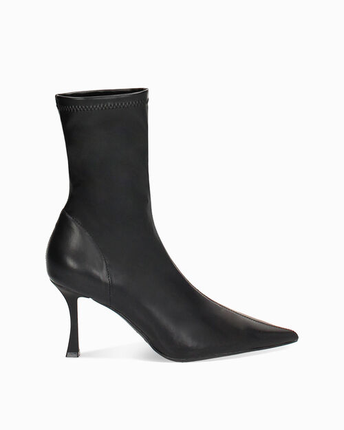 Tronchetto nero elastico, tacco 8 cm, BLACK