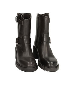 WOMEN SHOES BIKER LEATHER NERO, Valerio 1966, 22N5T6504PENERO038, 002 preview