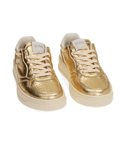 Sneakers platino laminato, Valerio 1966, 20F9T9215LMPLAT035, 002