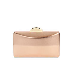 Clutch squadrata da donna in laminato rosa-oro, Valerio 1966, 2551T9104LMRAORUNI, 004 preview