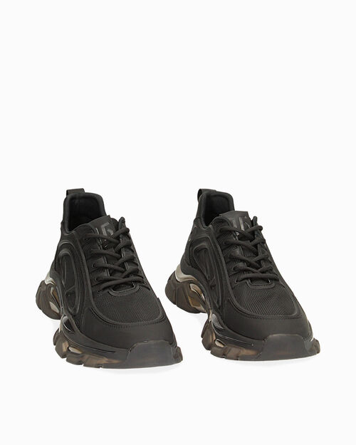 Sneakers Y2k nere in tessuto, BLACK