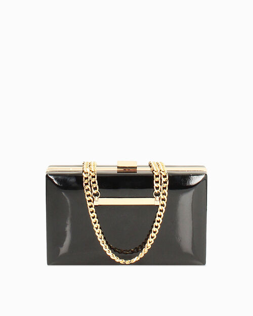 Clutch nera in vernice, BLACK