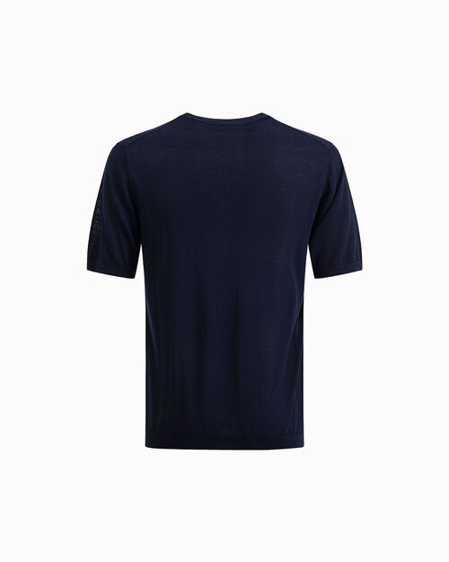 Maglia girocollo blu, BLUE