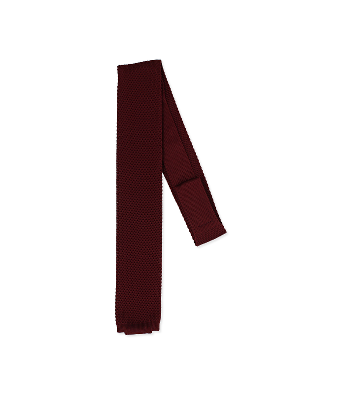 Cravatta bordeaux in cotone con fondo dritto, Valerio 1966, 11I9T0024TSBORDUNI