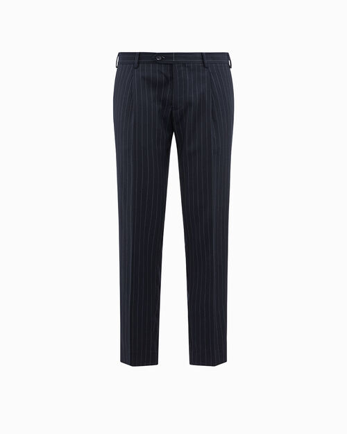 Pantaloni da completo blu e grigi con pinces anteriori, MULTI COLOR