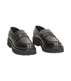 Mocassini neri in pelle, Valerio 1966, 24B8T2401PENERO035, 002 preview