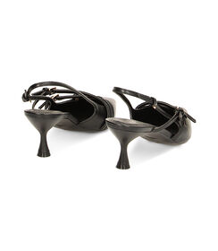 Décolleté slingback nere con fibbie, tacco 6 cm, Valerio 1966, 2321T8220EPNERO035, 003 preview