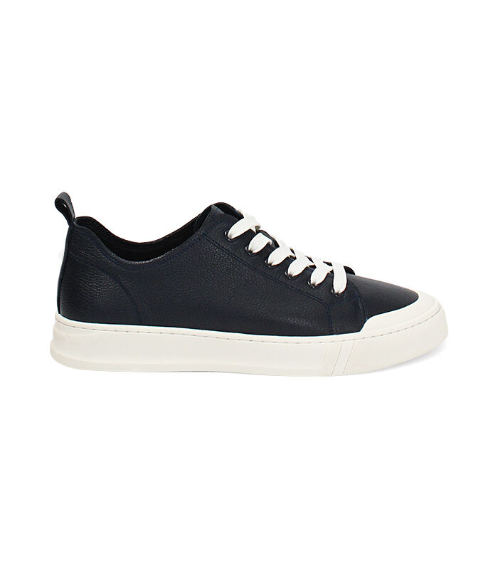 Sneakers da uomo blu in pelle, Valerio 1966, 25U6T8341PEBLUN040