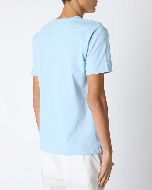 Maglietta da uomo basic, in cotone celeste, LT BLUE