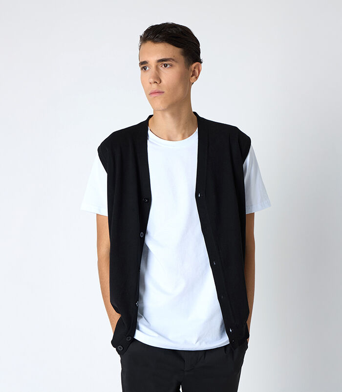 Gilet da uomo in cotone nero, Valerio 1966, 25U4T4207CONEROL